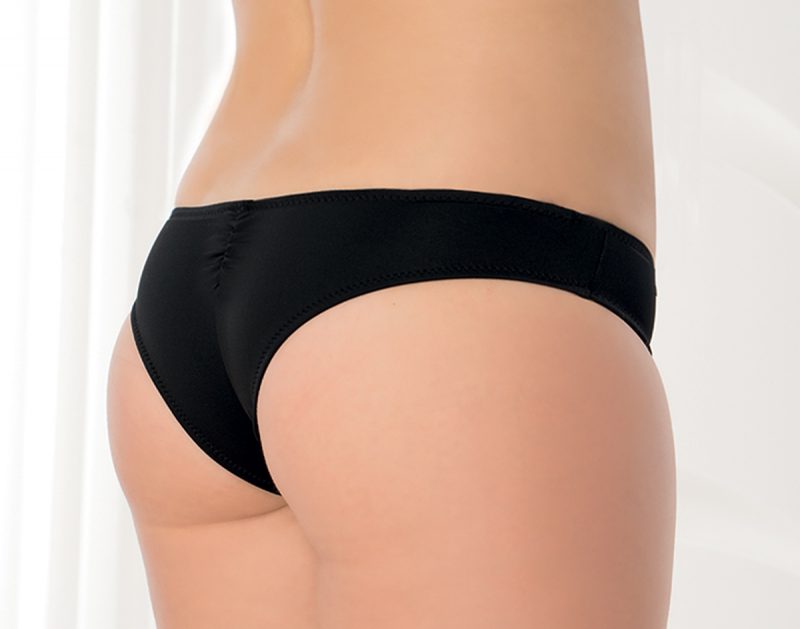 Aqua Perla- Womens-Pinamar- Black- Brazilian Bikini Bottom-0