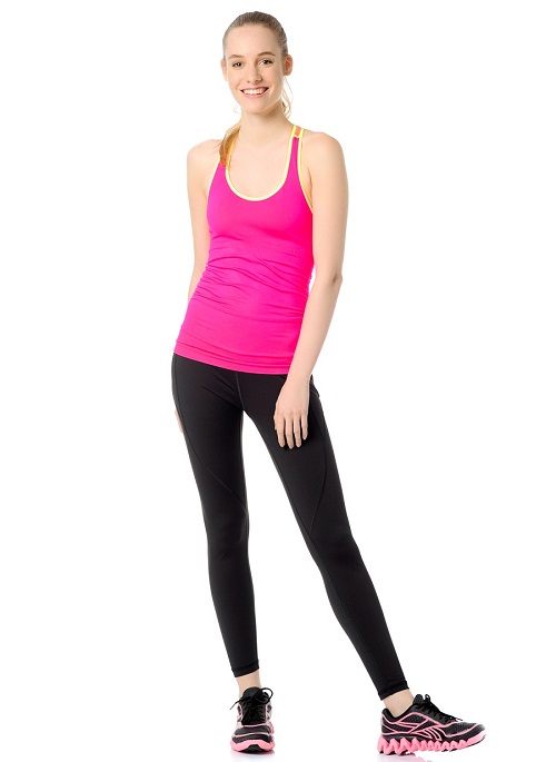 Jerf- Womens-Cali-Neon Pink-Seamless Active Tank -3850