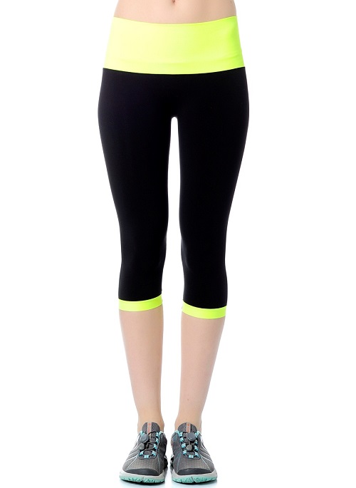 Jerf- Womens-Patras- Black Yellow-Seamless Active Tight-4017