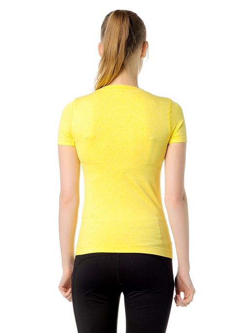 Jerf- Womens-Rodia-Yellow-Seamless Performance Tee Shirt-3889