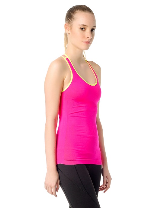 Jerf- Womens-Cali-Neon Pink-Seamless Active Tank -3847