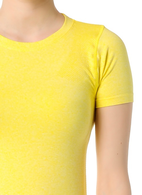 Jerf- Womens-Rodia-Yellow-Seamless Performance Tee Shirt-3888