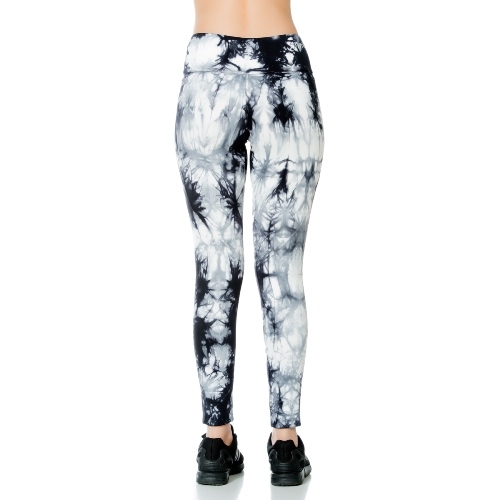Jerf - Womens-Burela- Black & White-Tie Dye All Over Print Active Legging-4205