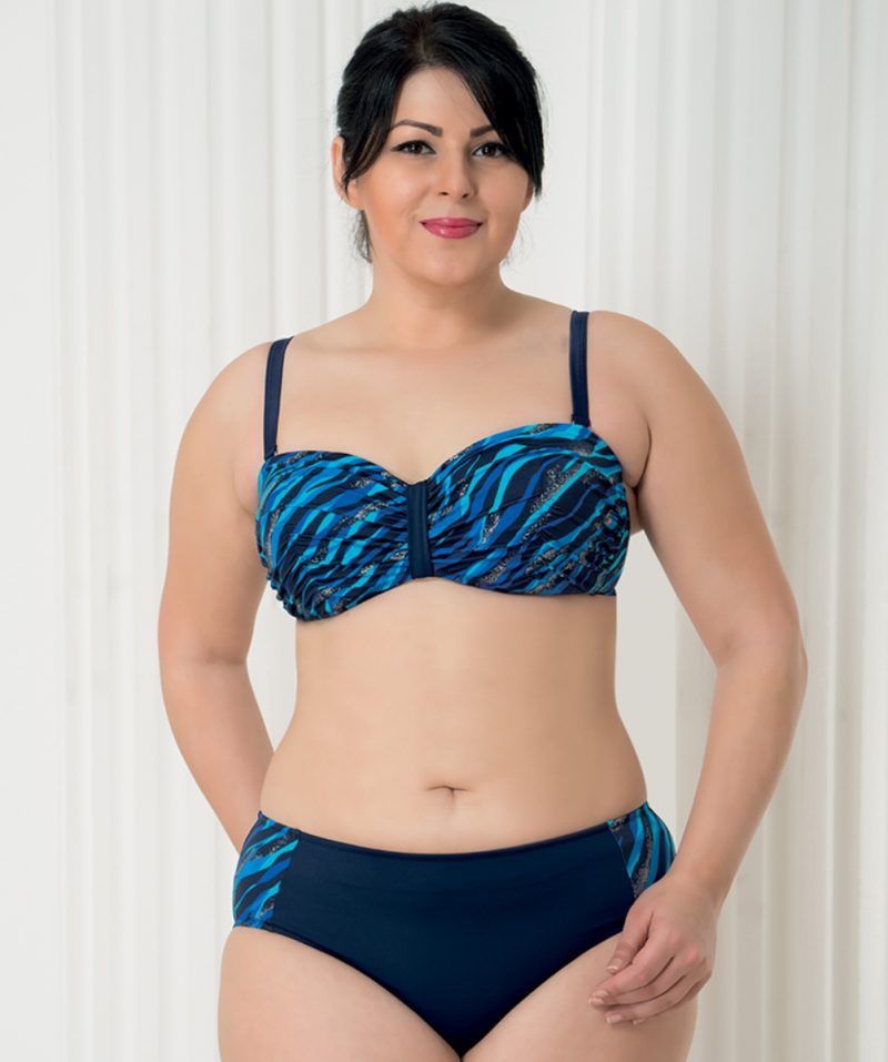 Aqua Perla-Womens-Deep Blue-Bikini Top-Plus Size-4794