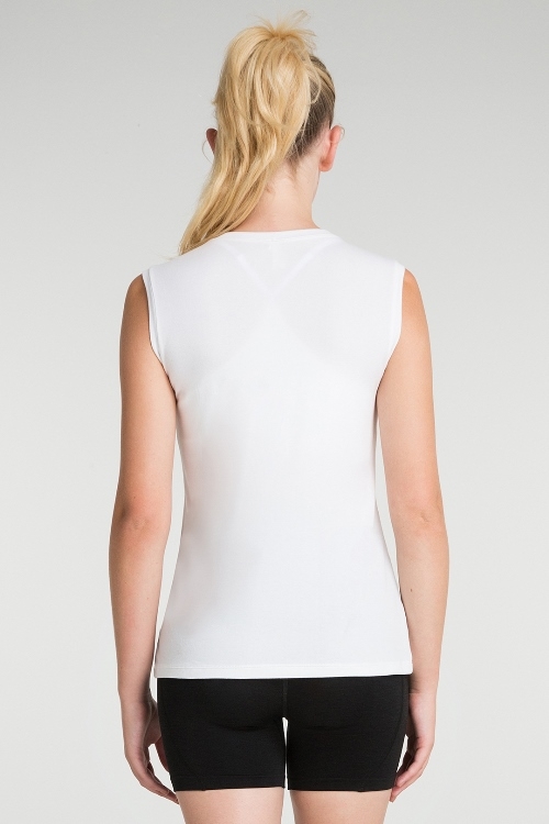 Jerf- Womens-Cusco-White-Sleeveless Tee Shirt -4550