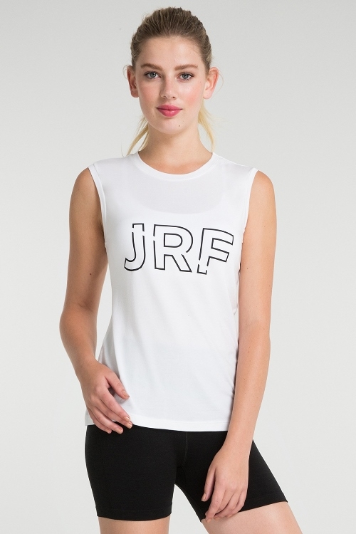 Jerf- Womens-Cusco-White-Sleeveless Tee Shirt -0