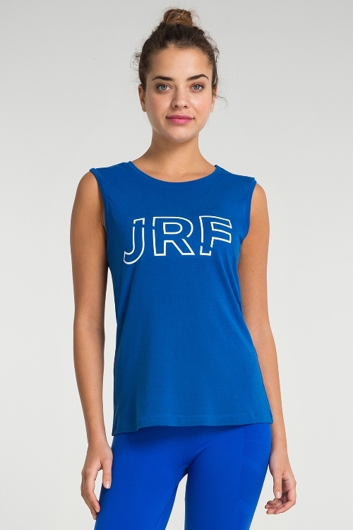 Jerf- Womens-Cusco-Blue-Sleeveless Tee Shirt -0
