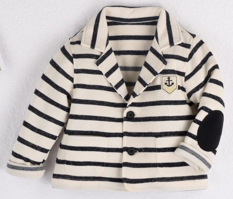 Mamino- Boy- Marcelo - Striped French Terry - Casual Jacket -0