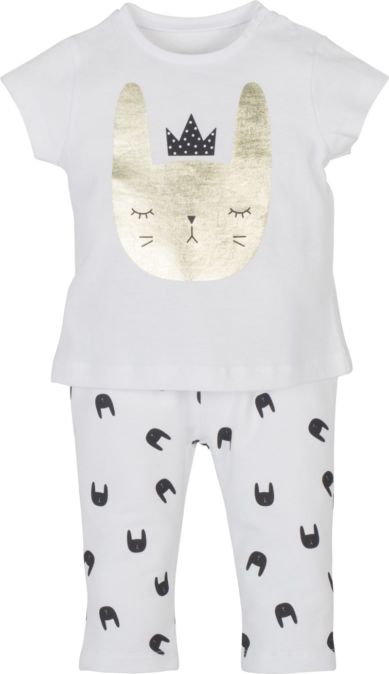 Mamino- Baby- Girl- Baskili- White 2 Pieces Pajama Set-0