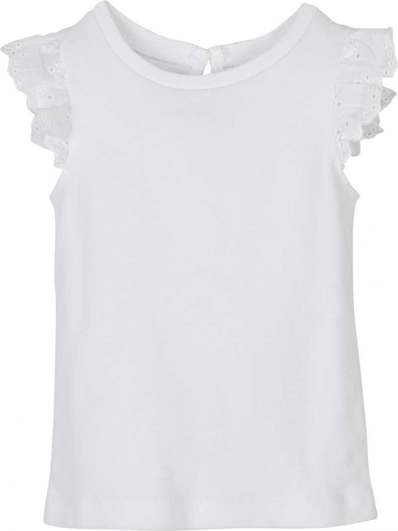 Mamino- Girl- Angel- White Ruffle Sleeves Tee Shirt -0