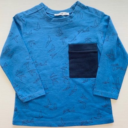 Mamino- Boy- Birdy - Blue - Long Sleeves Printed Tee Shirt -0