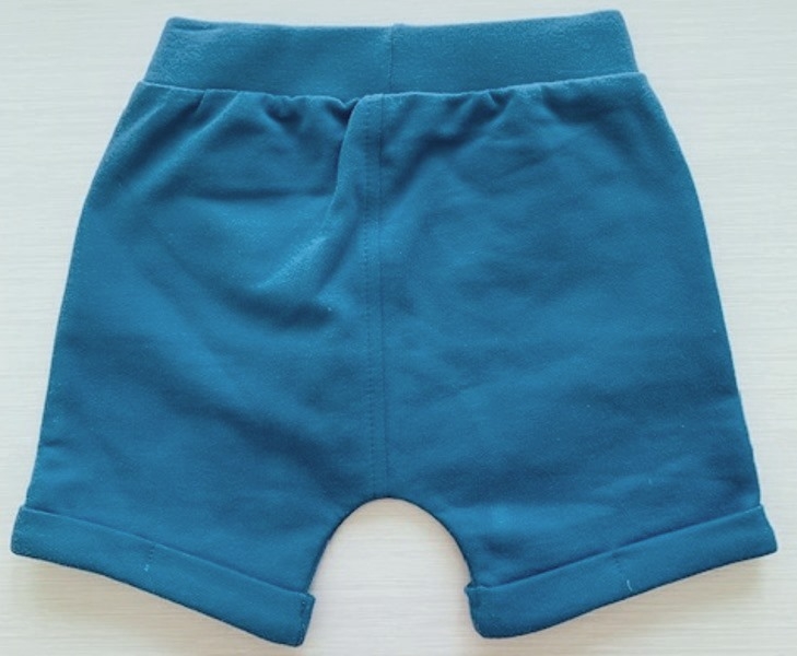 Mamino- Baby -Boy- Marcel- Blue Harem Short - and White Sleeveless Printed Tee Shirt 2 Pieces Set-5211
